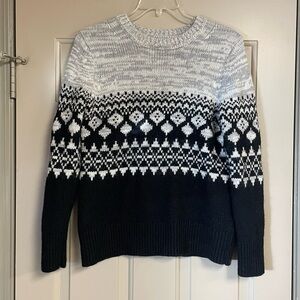 Banana Republic Black and Gray Crewneck Sweater